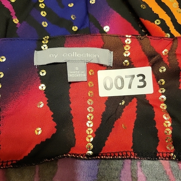 Ny collection, strapped party dress, size small, red multicolor,A-line - Picture 8 of 8